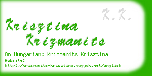 krisztina krizmanits business card